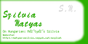 szilvia matyas business card